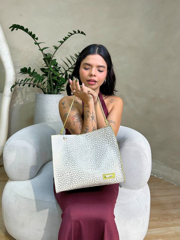 BOLSO EN CUERO KATI FOLIA TALCO X VERDE