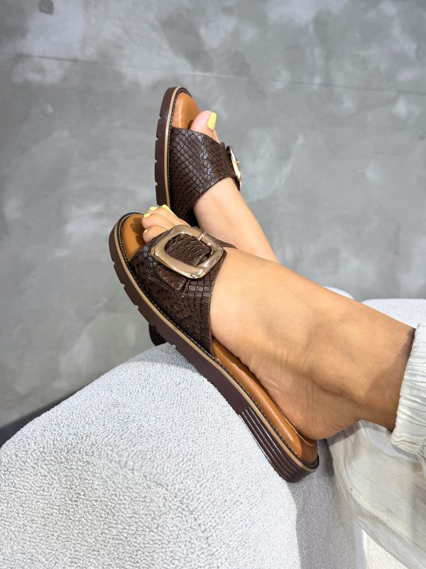 SANDALIAS SERENA EN CUERO CAFE