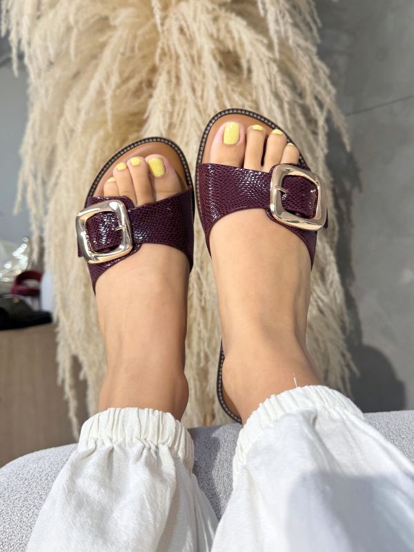 SANDALIAS SERENA EN CUERO VINO
