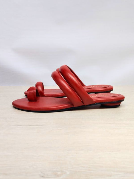 SANDALIA EN CUERO VERA ROJO