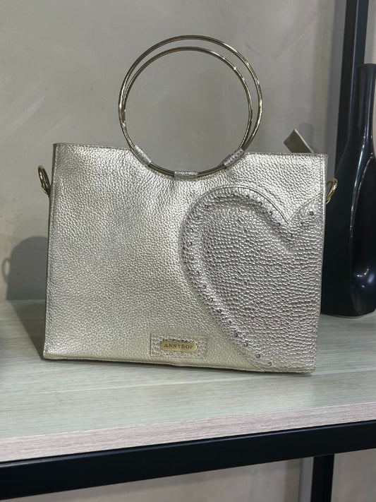 BOLSO EN CUERO SANDY DORADO