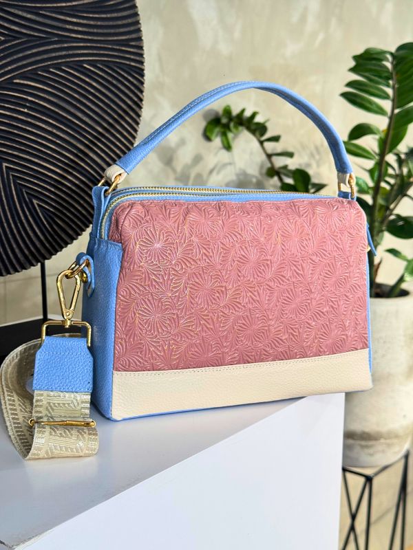 BOLSO AURA EN CUERO AZUL
