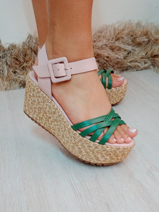 SANDALIAS DE PLATAFORMA SOFIA VERDE